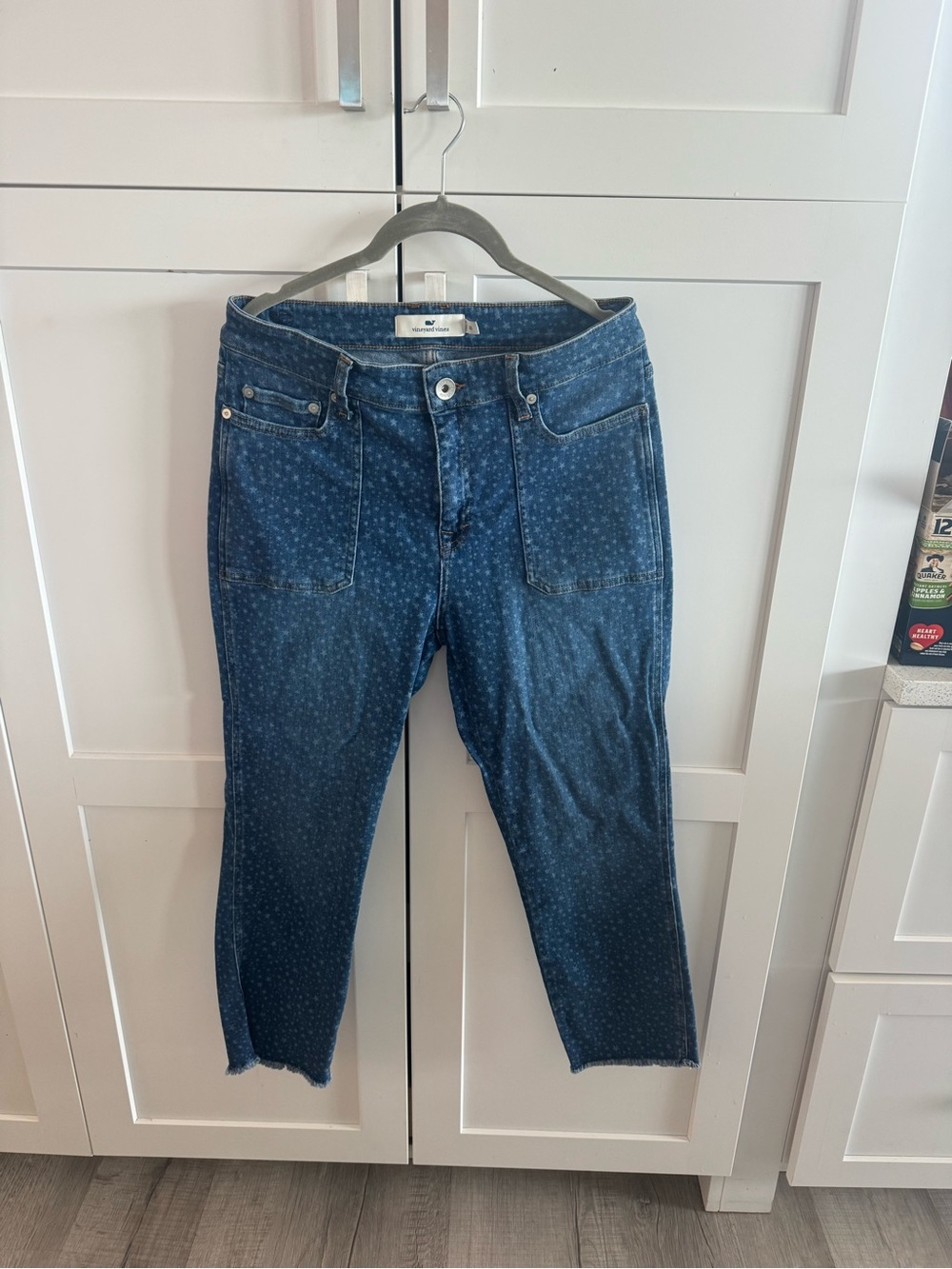 Vineyard Vines Dark Blue Star-Dot Cropped Jeans